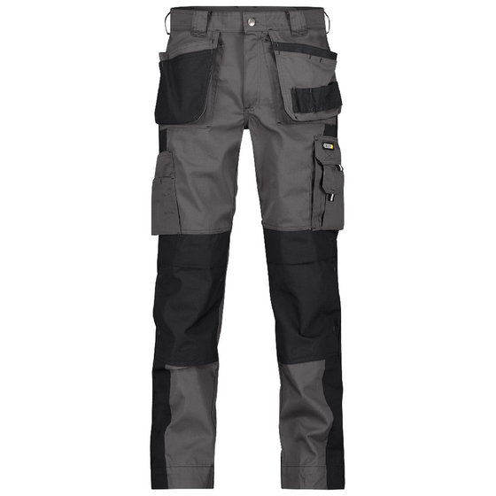 Dassy® - Seattle Zweifarbige Arbeitshose mit Holstertaschen und Kniepolstertaschen, zementgrau/schwarz, Schrittlänge Plus, Größe 50 von Dassy
