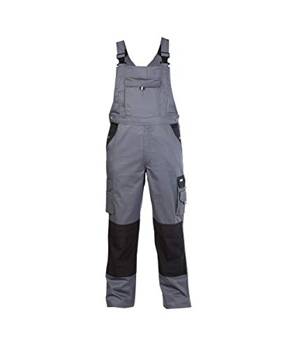 DASSY® Versailles Zweifarbige Arbeitslatzhose mit Kniepolstertaschen - Größe 54 - ZEMENTGRAU/SCHWARZ von Dassy