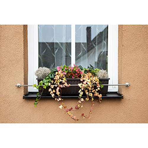 Blumenkastenhalterung an die Fassade 12x1200mm, Rostfreier Stahl V2A, Installation von Dübeln an der Fassade von Dastech