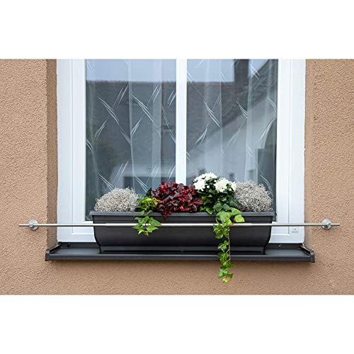 Blumenkastenhalterung an die Fassade einstellbar 600 bis 1000 mm für eine Gesamtfensterbreite von 600 bis 800 mm, Rostfreier Stahl V2A, Installation von Dübeln an der Fassade… von Dastech