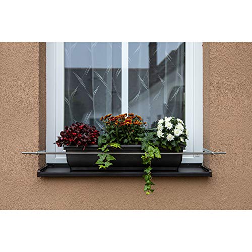 Dastech Blumenkastenhalterung in die Leibung 12x1500mm, Rostfreier Stahl V2A, Montage auf Dübeln von Dastech