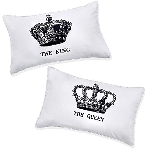 Kissenbezüge, Motiv „King“ und „Queen“, für Paare, romantisches Geschenk, lustiges Geschenk, Geschenk für Ehemann von DasyFly