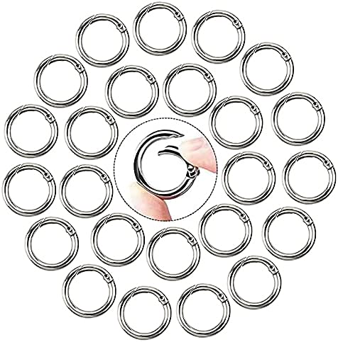 30Pcs Rund Karabinerhaken,28cm Metall Rund Karabiner Schnapp Frühling Snap Clips Runde Frühling O-Ring Karabinerhaken Schlüsselringe für Schlüssel Organisation von Dasyusuo