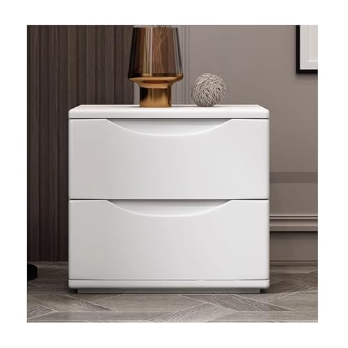 DataBaste Beistelltisch，Modern Nachtkästchen，mit Schublade，für Schlafzimmer，Wohnzimmer(White,45 * 40 * 43cm/17.7 * 15.7 * 16.9in) von DataBaste