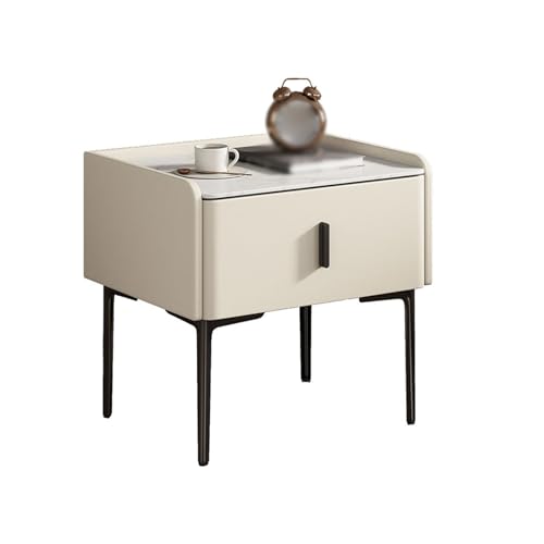 DataBaste Modern Nachtkästchen，Beistelltisch，mit Schublade，für Schlafzimmer，Wohnzimmer(White,45 * 40 * 48cm/17.7 * 15.7 * 18.9in) von DataBaste