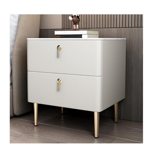 DataBaste Nachttisch，Beistelltisch ，Couchtisch，mit Stauraum，für Schlafzimmer，Wohnzimmer(White,45 * 40 * 50cm/17.7 * 15.7 * 19.7in) von DataBaste