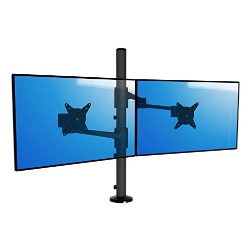 Dataflex 143 ViewLite Monitorarm (Tragkraft max. 2X 8kg, bis 61 cm (24 Zoll) Bildschirmdiagonale, VESA: MIS-D 75x75/100x100mm kompatibel, Klemmkapazität 5-40mm) schwarz von Dataflex