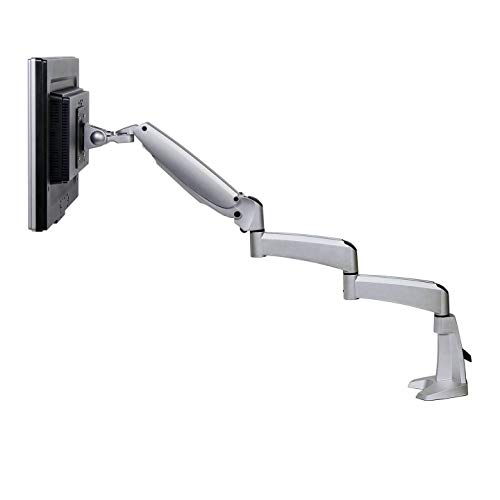 Dataflex 182 ViewMaster M6 Monitorarm (Tragkraft max. 10kg, bis 61 cm (24 Zoll) Bildschirmdiagonale, VESA MIS-D: 75x75/100x100mm, max. Spannweite Tischklemme: 55mm) Silber von Dataflex