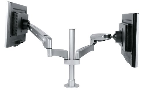 Dataflex 592 ViewMaster M5 Monitorarm (Tragkraft max. 2X 12kg, bis 61 cm (24 Zoll) Bildschirmdiagonale, VESA: MIS-D 75x75/100x100mm kompatibel) Silber von Dataflex