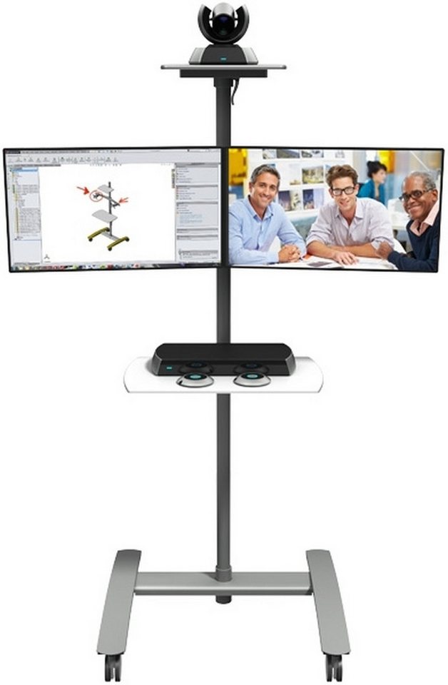 Dataflex Computertisch Konferenztrolley ViewMate Combo 722 silber. von Dataflex