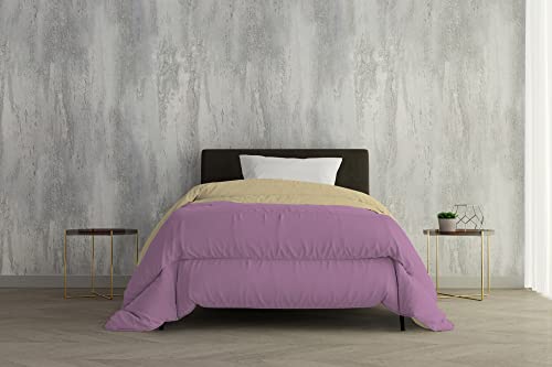 Italian Bed Linen Winterdecke, Mikrofaser, Rosa/Beige, UNA Piazza e Mezza von Italian Bed Linen