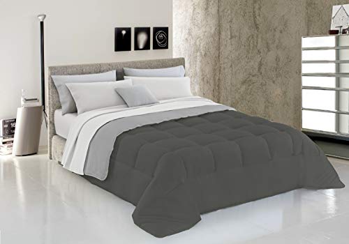 Italian Bed Linen Piumino chiaro/Gr scuro-1P Winter Bettdecke, Mikrofaser, Hellgrau/Dunkelgrau, 150x200cm von Italian Bed Linen