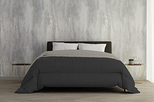 Italien Bed Linen Winter-Daunendecke, Hellgrau/Dunkelgrau, 2-Sitzer, 250 x 200 cm von Italian Bed Linen