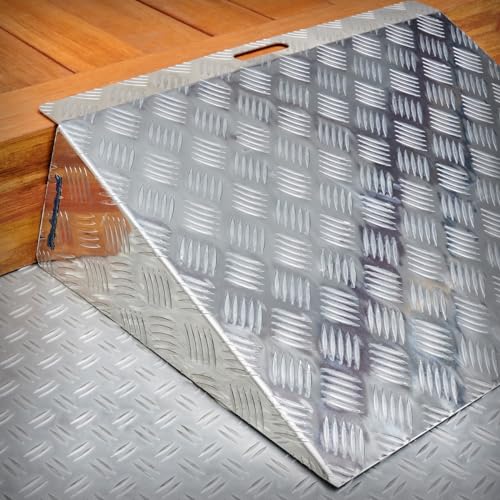 Datona Türschwellenrampe Lang - Aluminium Rampe für 15–20 cm Höhe - 73 cm Fahrbreite - 300 kg Tragfähigkeit - Silber von Datona