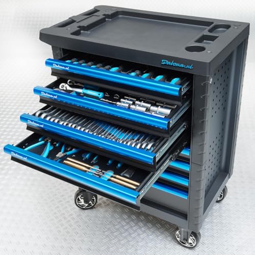 Datona Werkzeugwagen Black-Line 8 Schubladen + 273-teiliges Werkzeugset von Datona