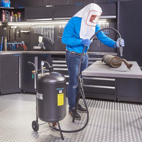 Mobiles Sandstrahlgerät - 20 Liter Sandstrahler Sandstrahlen Strahlkessel mit Zubehör von Datona