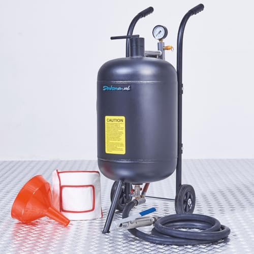 Mobiles Sandstrahlgerät - 45 Liter Sandstrahler Sandstrahlen Strahlkessel mit Zubehör von Datona