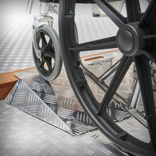 Türschwellenrampe Kurz - Bei Höhenunterschieden von 6-9 cm einsetzbar - Totale Länge 40 cm Silber von Datona