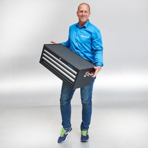 Werkzeugkiste mit 3 Schubladen - Matt schwarz von Datona