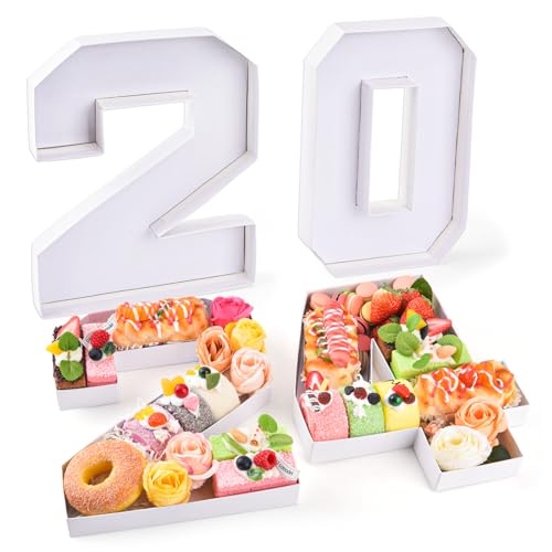Datyiiha 2024 Pappnummern-Set für Charcuterie, 26,7 cm, befüllbares Tablett, Charcuterie-Papierbox für Abschlussfeier, Jahrestag, Geburtstag, Party, Dekorationen, Schokolade, Süßigkeiten, von Datyiiha