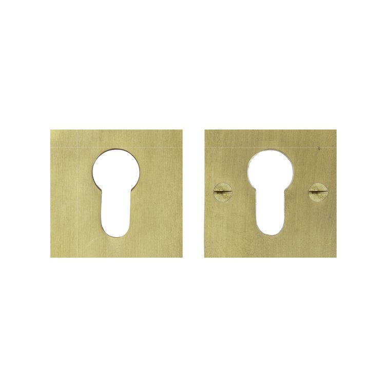 Sicherheitsrosette quadratisch Messing matt gebürs von Dauby