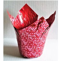 12 Blumentopf-Wrapper Kwik Covers 4, 5 "Metallic Rot & Pink Polka Dots Dress Up Ur Töpfe Pflanzen Verkäufer-Look von DaughterEclectibles