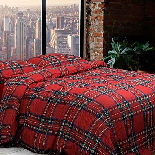 Daunex Bettwäsche-Set Tartan Verschiedene Größen U804, 3-teilig, für Doppelbett von Daunex