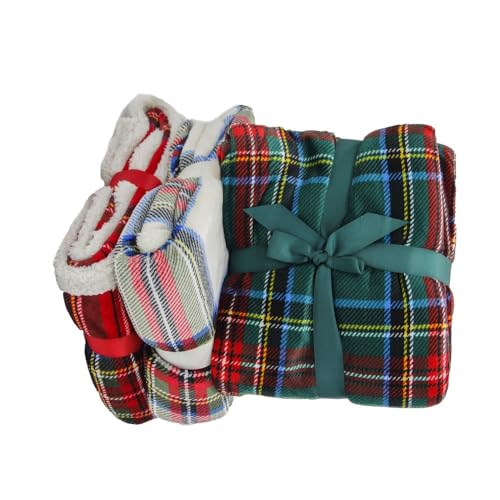 Daunex Kuscheldecke Tartan (rot, 240 x 200 cm) von Daunex