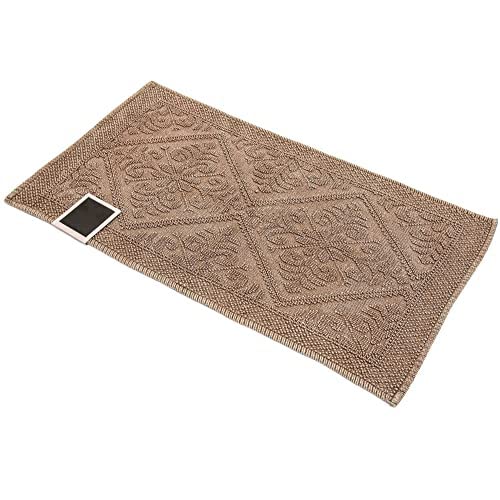 Kris Teppich aus reiner Baumwolle Stonewashed mit Jacquard-Verarbeitung - Daunex (70 x 140 cm, Taupe) von Daunex