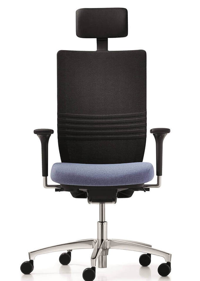 Dauphin Bürodrehstuhl Stilo mesh style mit hoher Rückenlehne und Nackenstütze von Dauphin