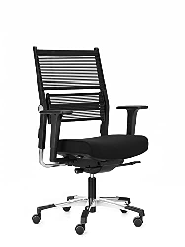 Dauphin Lordo Motionflex, ergonomischer Bürostuhl/Schreibtischstuhl, individuell anpassbar, Ideal fürs Home-Office, in Deutschland produziert (schwarz, Standard) von Dauphin