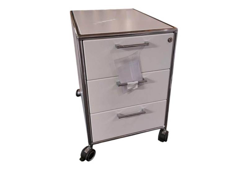 Dauphin Regal Rollcontainer Modul Space Melamin Weiß Metall Verchromt von Dauphin