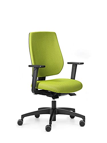 Dauphin Speed-o Comfort, ergonomischer Bürostuhl für das Homeoffice, höhenverstellbare Armlehnen, automatische Gewichtsanpassung (schwarz | grün) von Dauphin