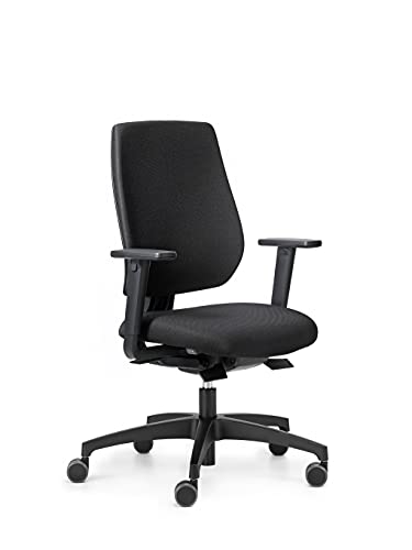 Dauphin Speed-o Comfort, ergonomischer Bürostuhl für das Homeoffice, höhenverstellbare Armlehnen, automatische Gewichtsanpassung (schwarz | schwarz) von Dauphin