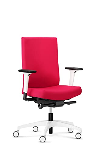 Dauphin @just evo Cozy Colours | ergonomischer Bürostuhl, Made in Germany | Bequeme, höhenverstellbare Rückenlehne | individuell einstellbare Sitztiefe (Bordeaux rot) von Dauphin
