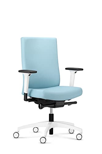 Dauphin Adjust evo Cozy Colours | ergonomischer Bürostuhl, Made in Germany | Bequeme, höhenverstellbare Rückenlehne | individuell einstellbare Sitztiefe (Ocean Blue) von Dauphin