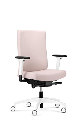 Dauphin @just evo Cozy Colours | ergonomischer Bürostuhl, Made in Germany | Bequeme, höhenverstellbare Rückenlehne | individuell einstellbare Sitztiefe (zartrosa) von Dauphin