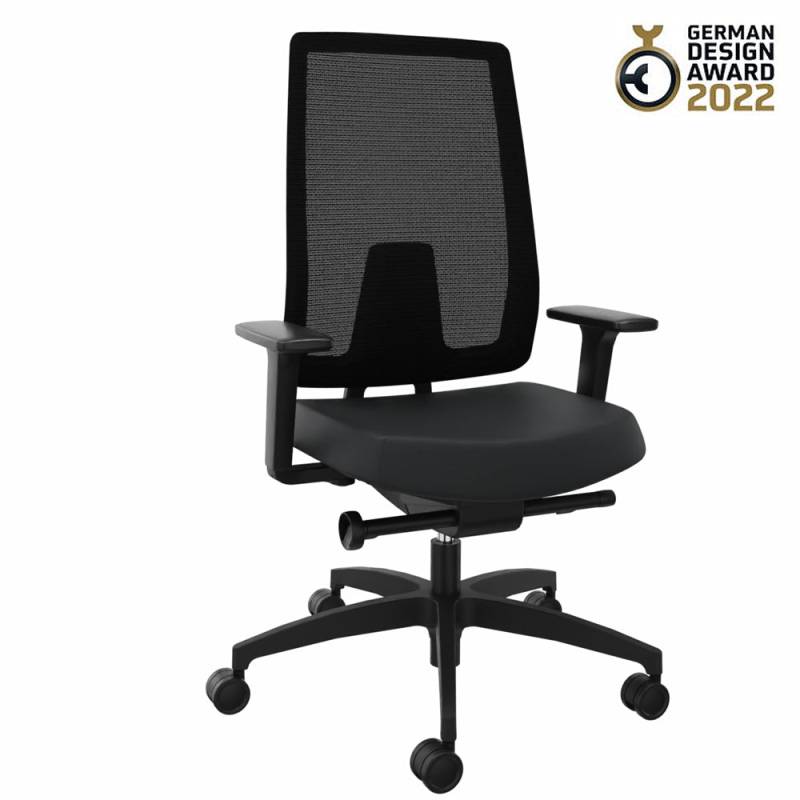 Ergonomischer Bürostuhl Dauphin INDEED MESH ID 7056_SLP | Netzrücken | Schwarz von Dauphin