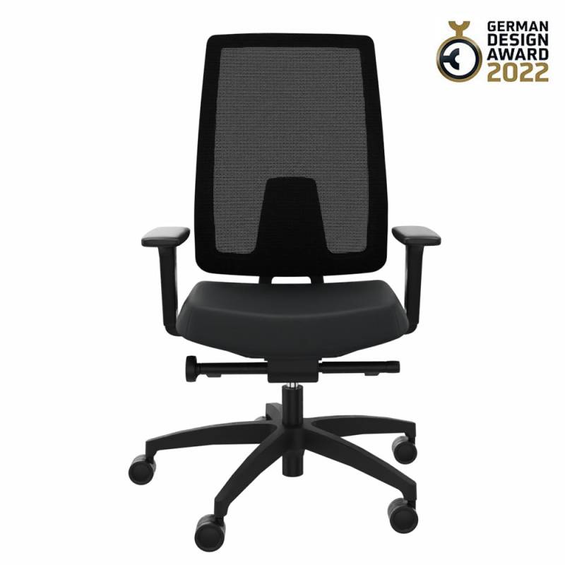 Ergonomischer Bürostuhl Dauphin INDEED MESH ID 7056_SLP mit Lordosenstütze | Netzrücken | Schwarz von Dauphin