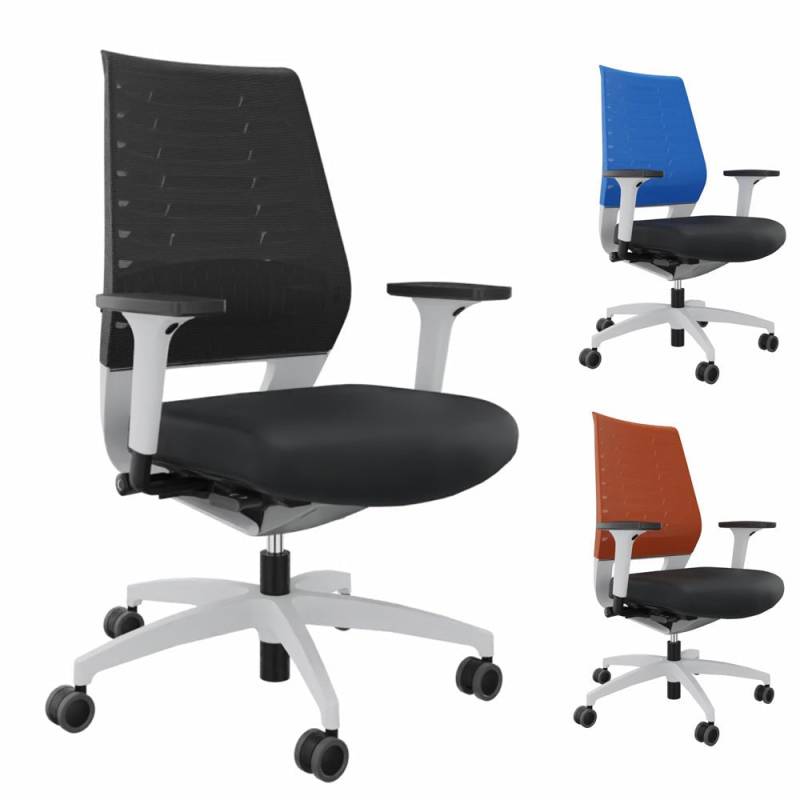 Ergonomischer Bürostuhl Dauphin X-CODE XC 5380 - WEIß - farbige Rücken von Dauphin
