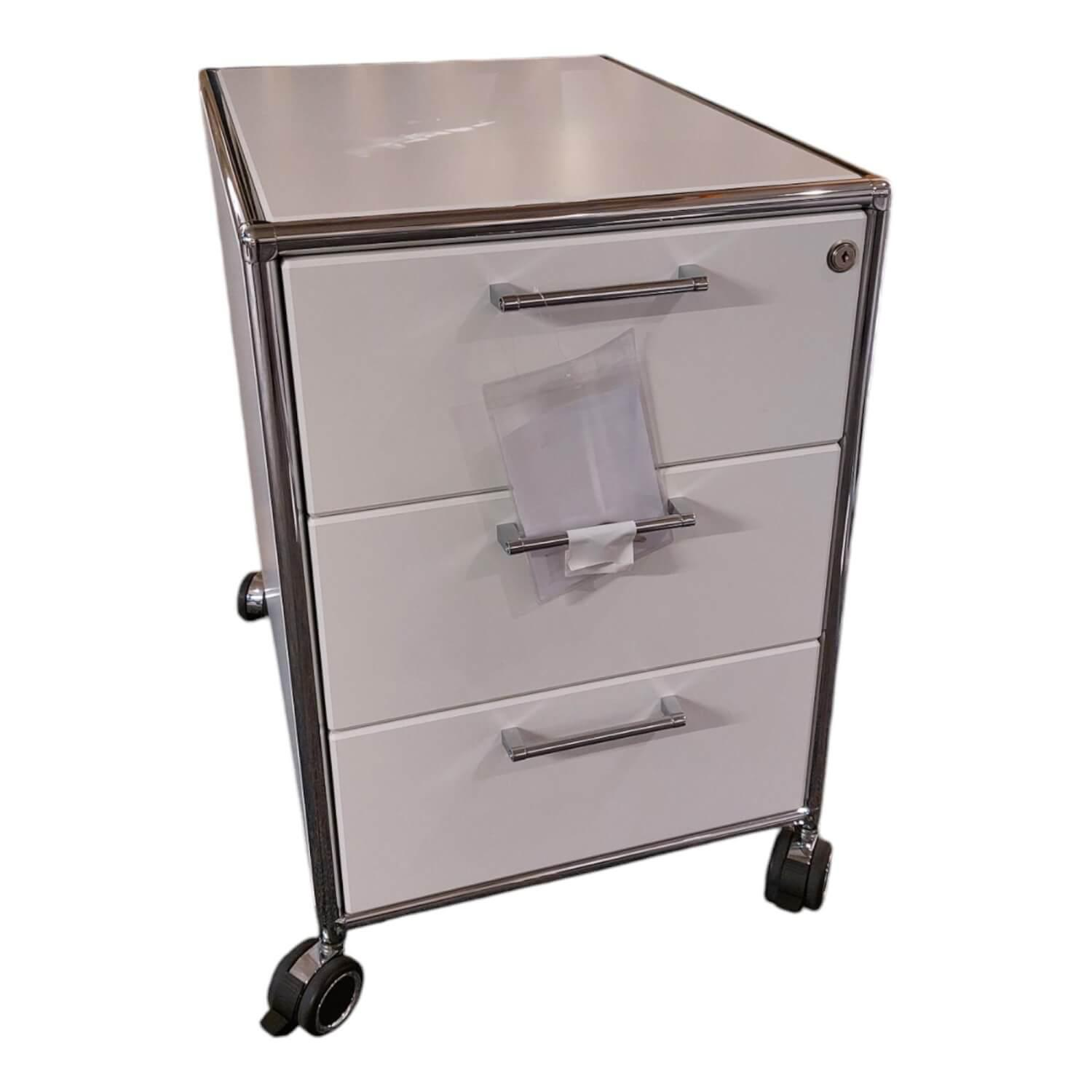 Rollcontainer Modul Space Melamin Weiß Metall Verchromt Rollcontainer Modul Space Melamin Weiß Metall Verchromt von Dauphin