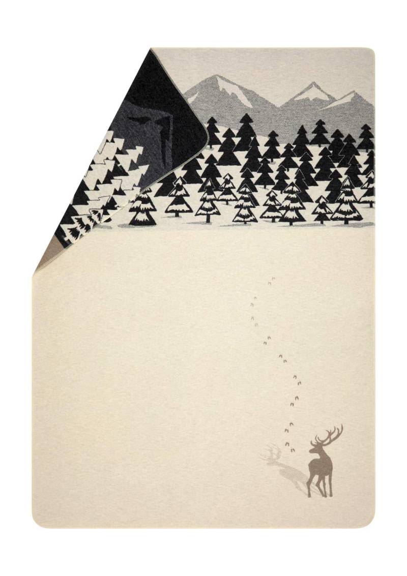 Fussenegger Kuscheldecke  Silvretta Hirsch im Wald rohweiß von David Fussenegger Textil GmbH