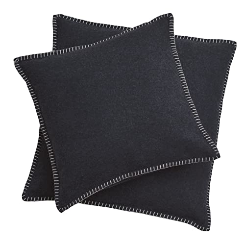 Kissenbezug anthrazit Dekokissen aus Baumwolle flauschig weich, 50x50 cm Kissenbezug anthrazit Dekokissen aus Baumwolle flauschig weich, 50x50 cm von David Fussenegger