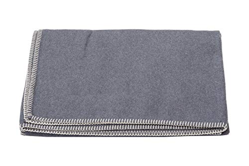 Decke aus Baumwolle 140 x 200 cm Kuscheldecke mit Zierstich weich, filz mélé von David Fussenegger
