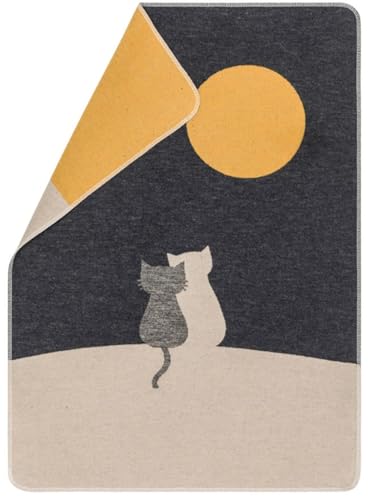David Fussenegger Haustierdecke 'Katzenpaar' 70 x 90 cm Anthrazit von David Fussenegger