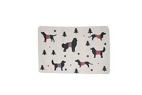 David Fussenegger Haustiertextil Decke Xmas Silhouetten rohweiß 90x70cm von David Fussenegger
