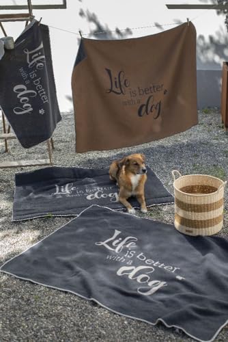 David Fussenegger Hundedecke 'Life is Better' 100 x 140 cm Braun von David Fussenegger