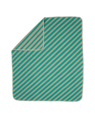 David Fussenegger JUWEL Babydecke, Diagonalstreifen Verde mare, 90x70 cm, 7191/54 von David Fussenegger
