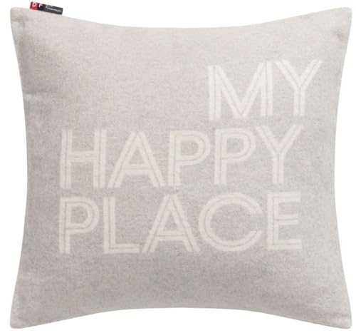 David Fussenegger Kissenhülle Silvretta 'My Happy Place' 50 x 50 cm Filz - Hellgrau von David Fussenegger