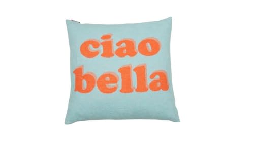David Fussenegger Kissenhülle Silvretta 'ciao bella' 50 x 50 cm Jade - Hellblau von David Fussenegger